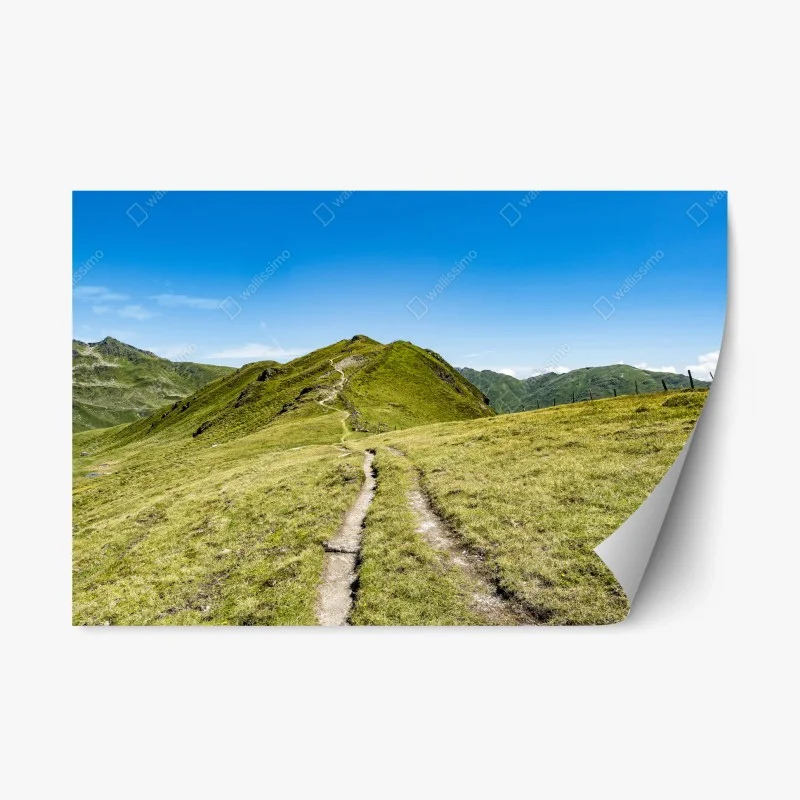 Repositionable sticker winding hiking trail in Zillertal Alps