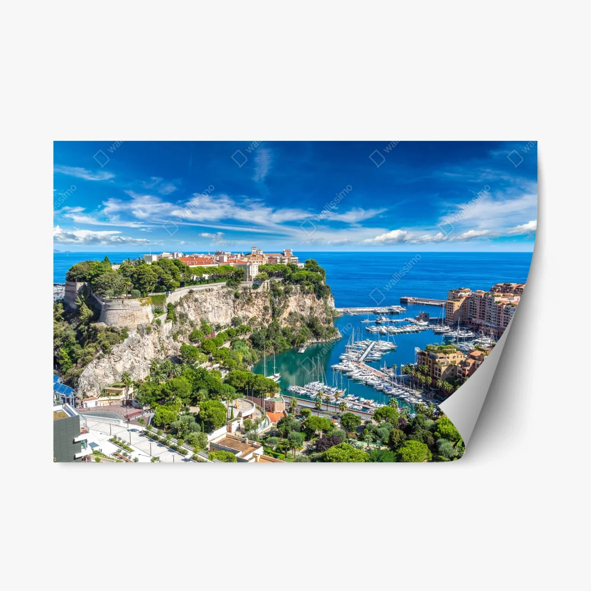 Repositionable sticker panoramic view of Monte Carlo harbor ⁕ Wallissimo® Repositionable sticker panoramic view of Monte Carlo harbor ⁕ Wallissimo®