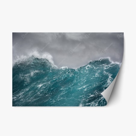 Repositionable sticker turbulent turquoise ocean waves • Wallissimo®