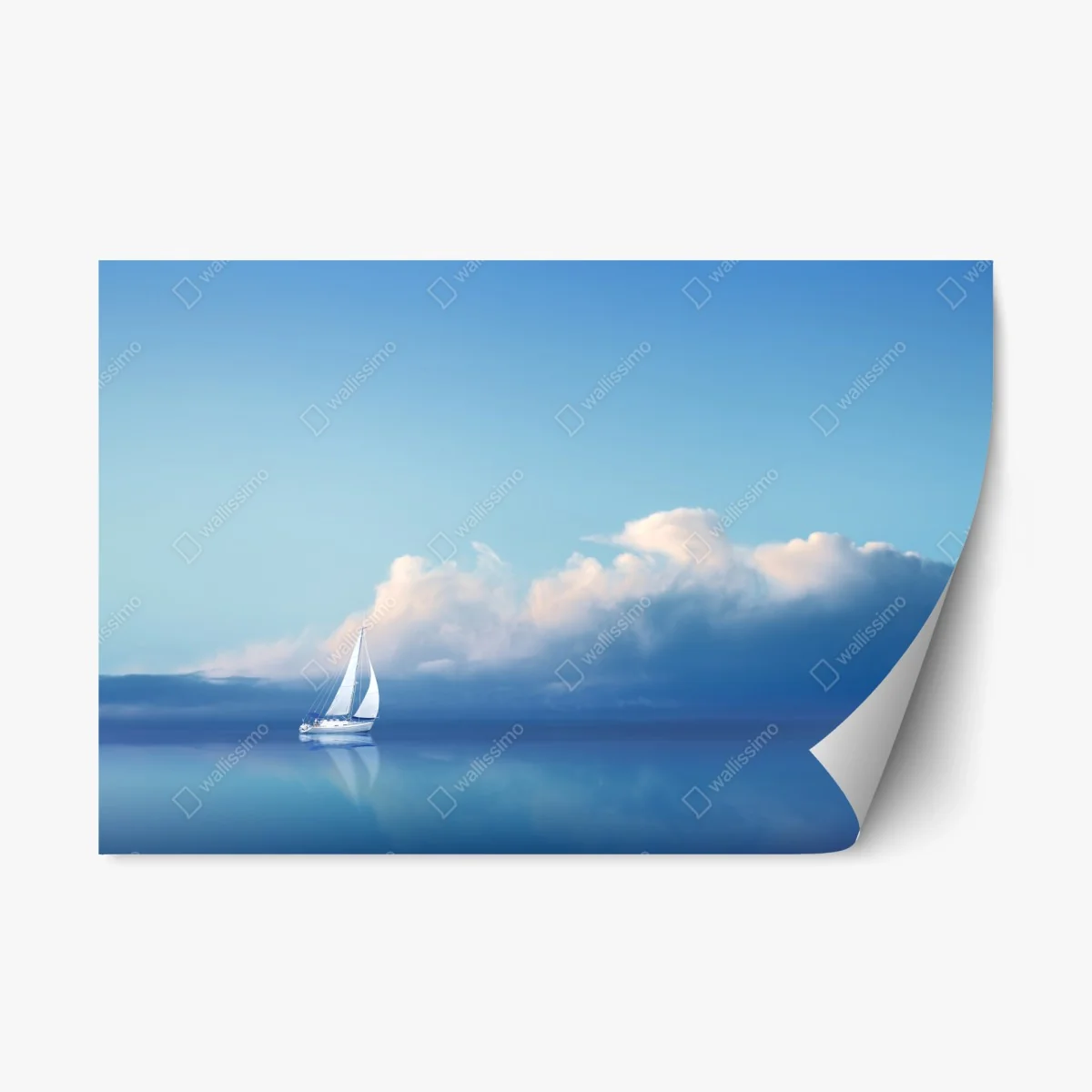 Repositionable sticker sailboat on calm blue sea ⁕ Wallissimo® Repositionable sticker sailboat on calm blue sea ⁕ Wallissimo®