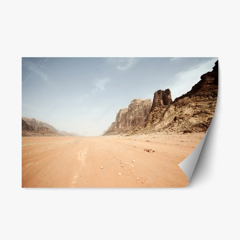 Repositionable sticker vast desert panorama in Wadi Rum, Jordan
