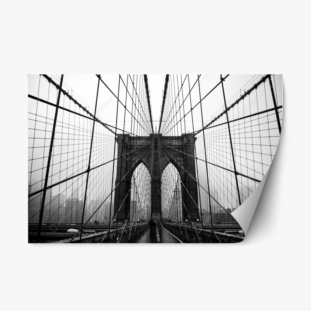Repositionable sticker Brooklyn Bridge geometric perspective • Wallissimo® Repositionable sticker Brooklyn Bridge geometric perspective • Wallissimo®