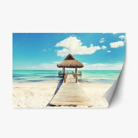 Repositionable sticker tropical pier in Punta Cana • Wallissimo®
