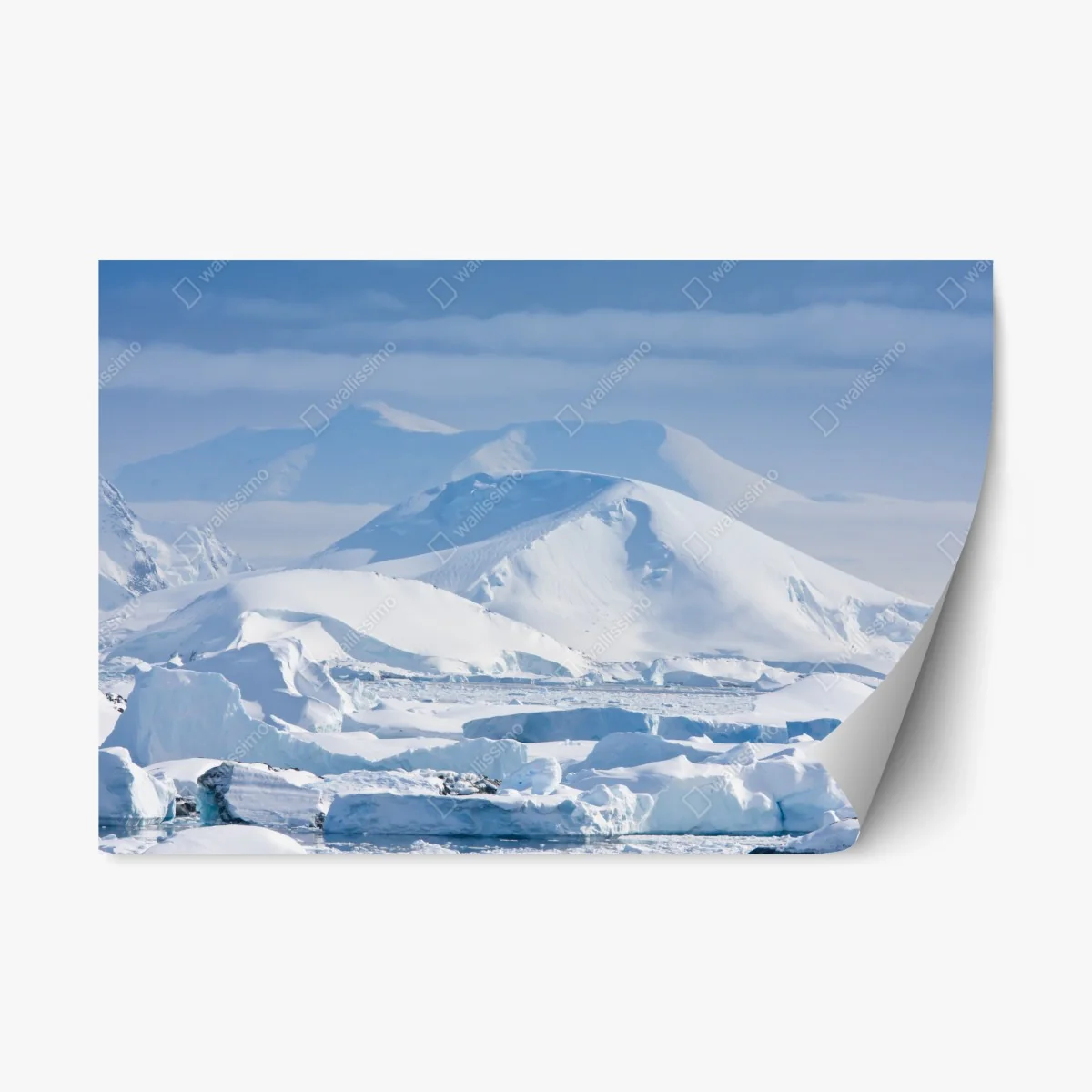 Repositionable sticker snow-covered mountain panorama • Wallissimo® Repositionable sticker snow-covered mountain panorama • Wallissimo®