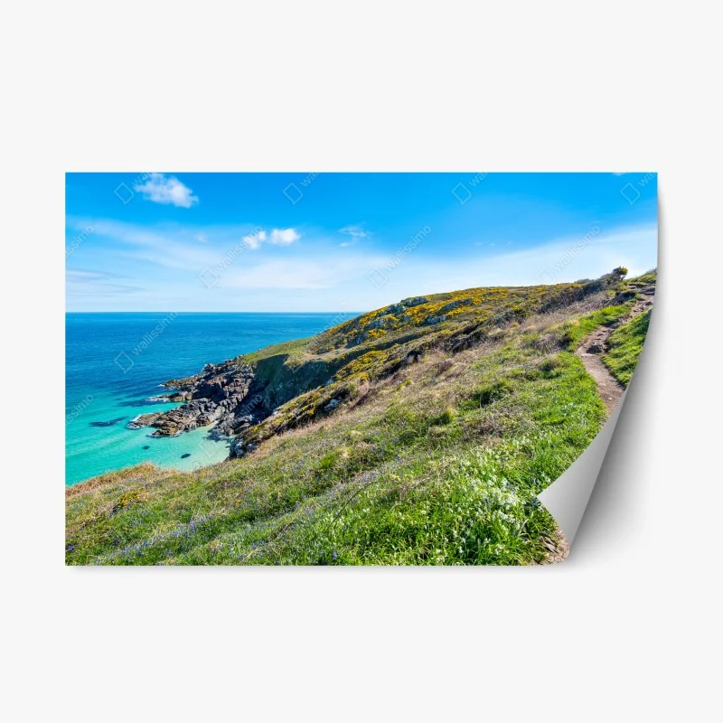 Repositionable sticker coastal footpath toward Hor Point, St Ives