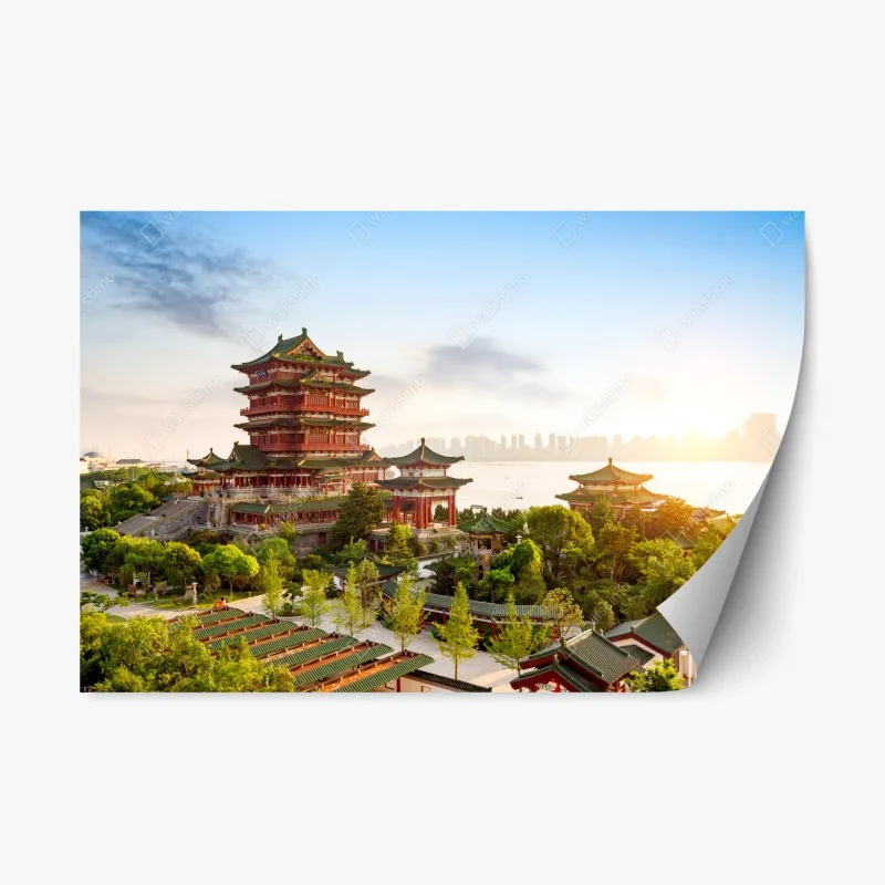 Repositionable sticker Tengwang Pavilion at sunrise