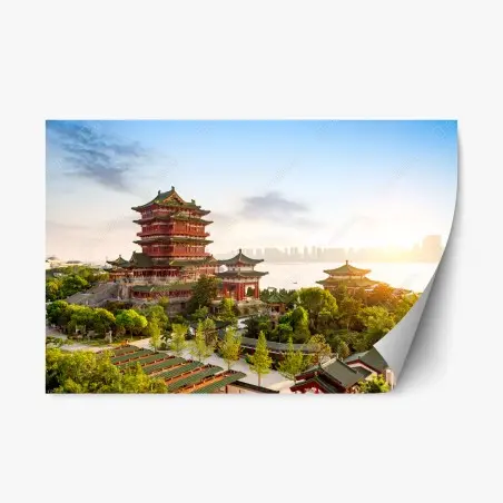 Repositionable sticker Tengwang Pavilion at sunrise • Wallissimo®