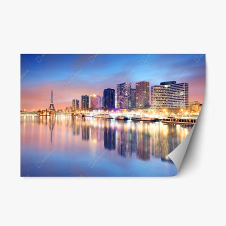 Repositionable sticker Paris skyline at dusk • Wallissimo®