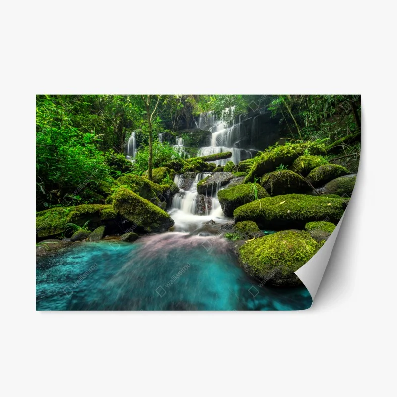 Repositionable sticker serene waterfall at Phu Tub Berk, Thailand