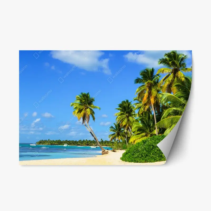Repositionable sticker tropical palm beach paradise