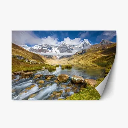 Repositionable sticker majestic alpine mountain lake • Wallissimo®