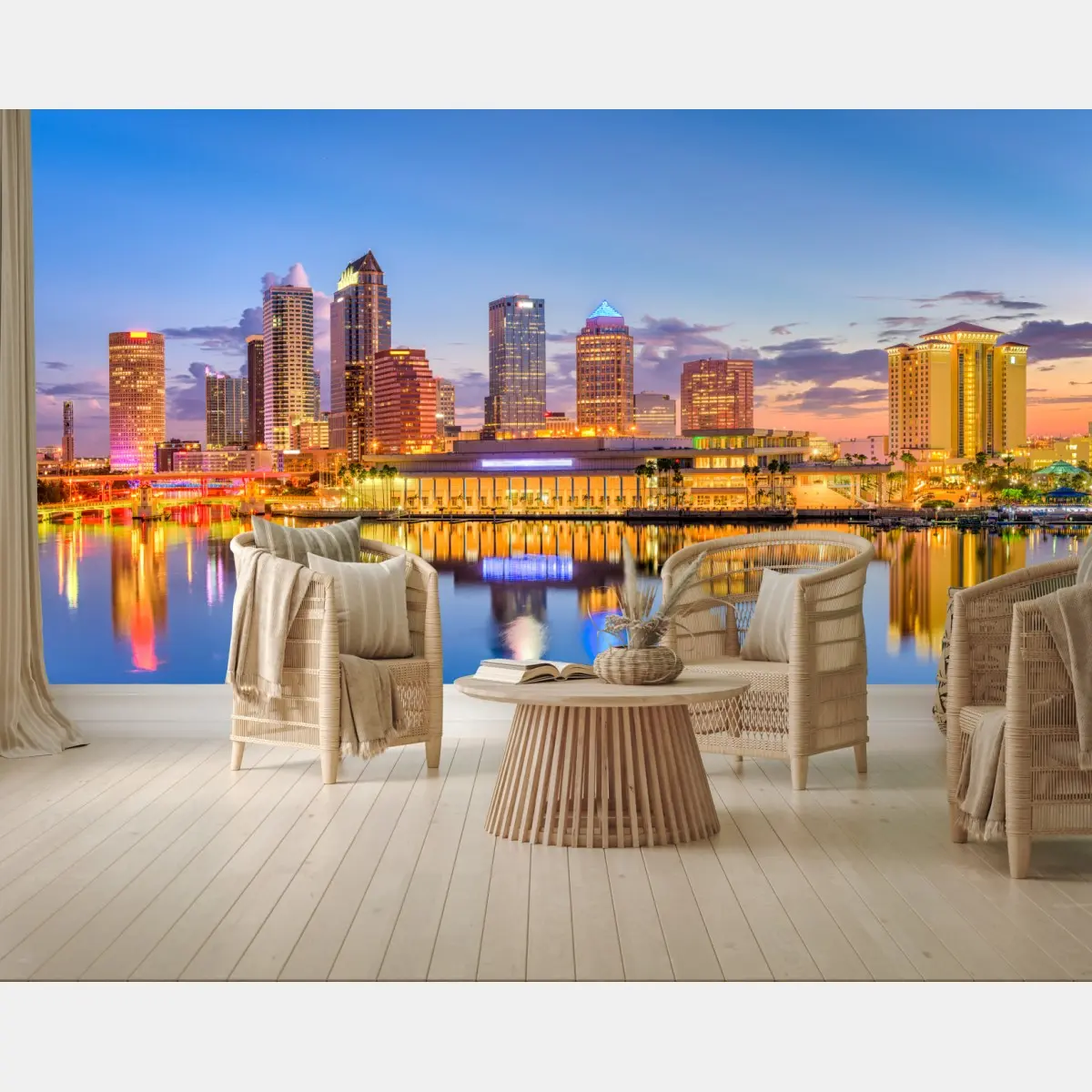 Wall mural Tampa skyline at dusk • Wallissimo®