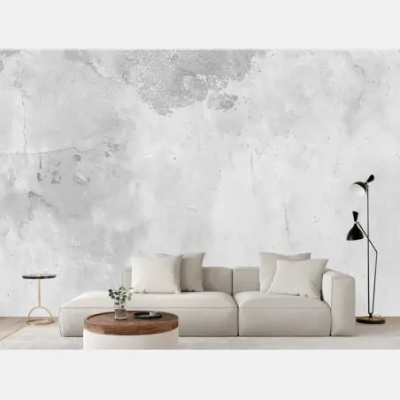 Wall mural white peeling concrete wall texture • Wallissimo®