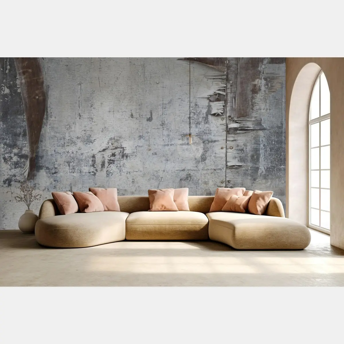 Wall mural weathered wood texture for neutral interiors • Wallissimo®
