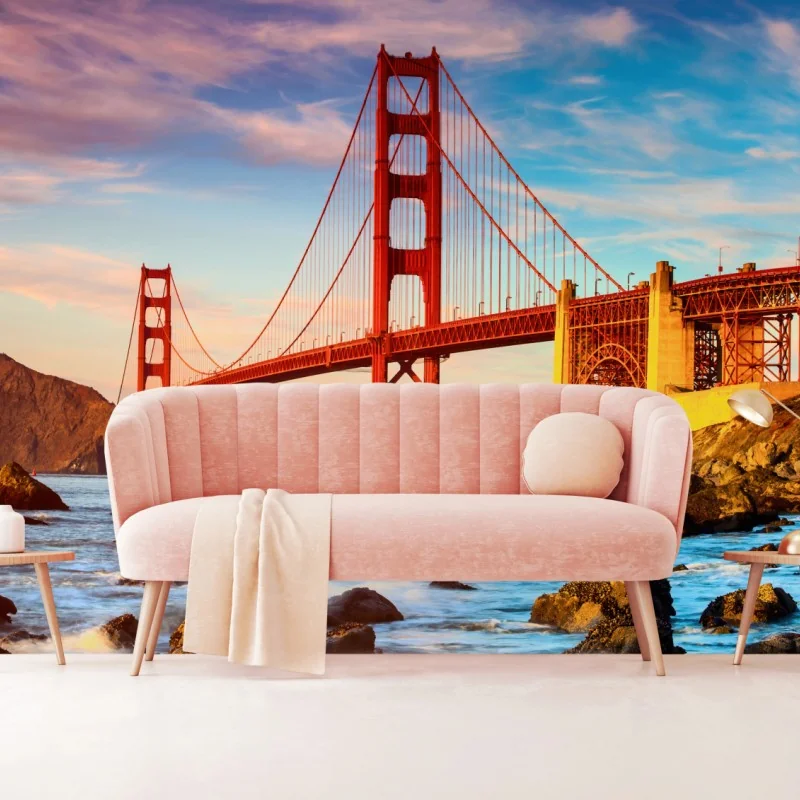 Wall mural Golden Gate Bridge at sunset