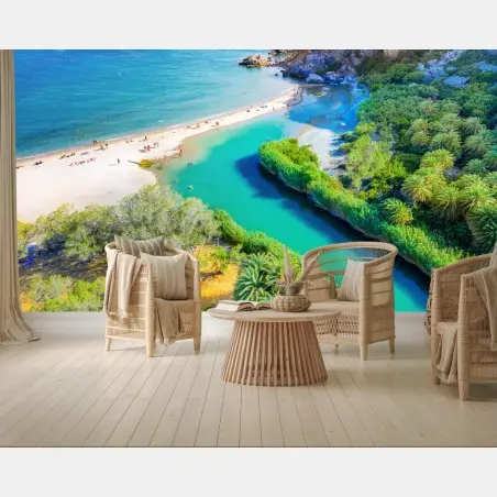 Wall mural turquoise lagoon beach escape • Wallissimo®