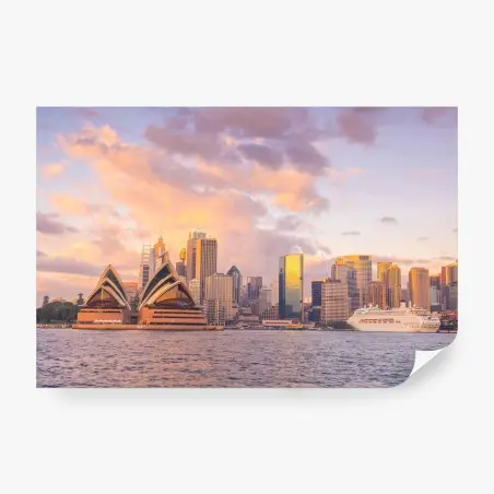 Wall mural Sydney skyline at sunset • Wallissimo®