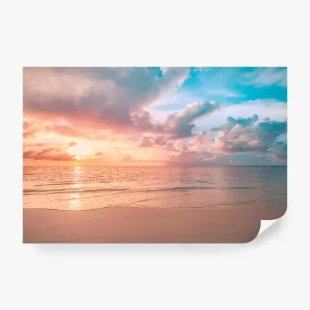Wall mural serene pastel beach sunset • Wallissimo®
