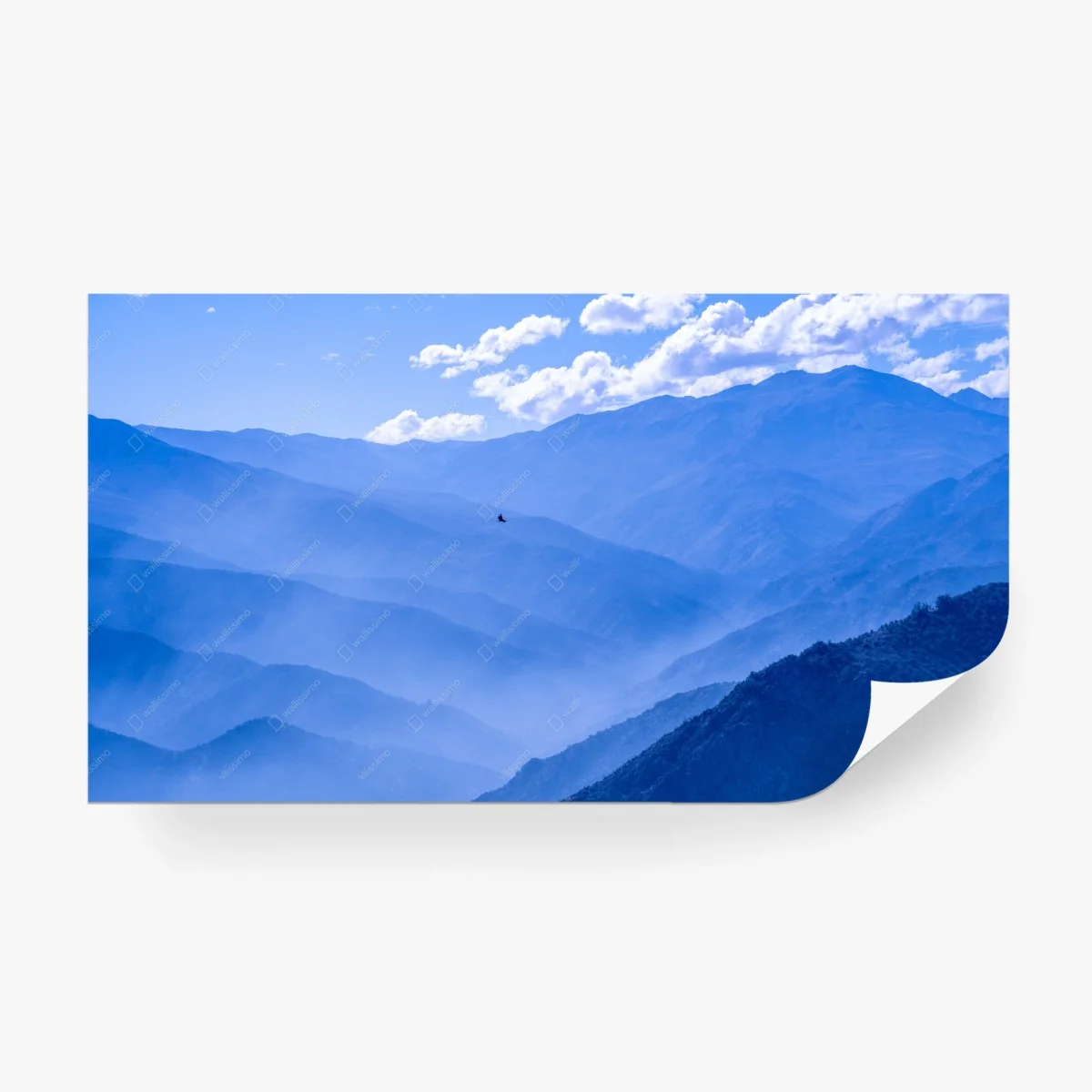Wall mural serene blue mountain layers • Wallissimo® Wall mural serene blue mountain layers • Wallissimo®