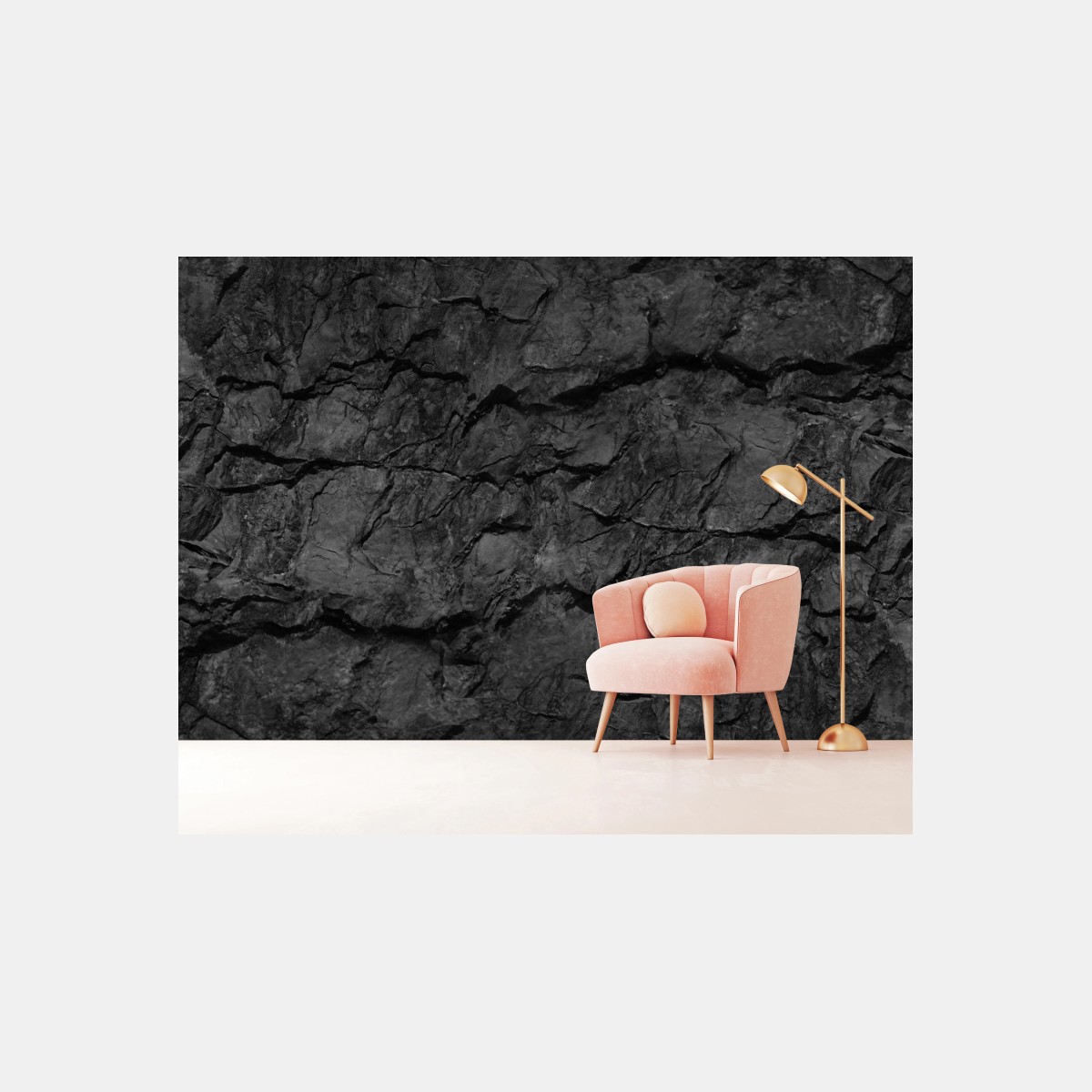 Wall mural dark rock texture wall art • Wallissimo®