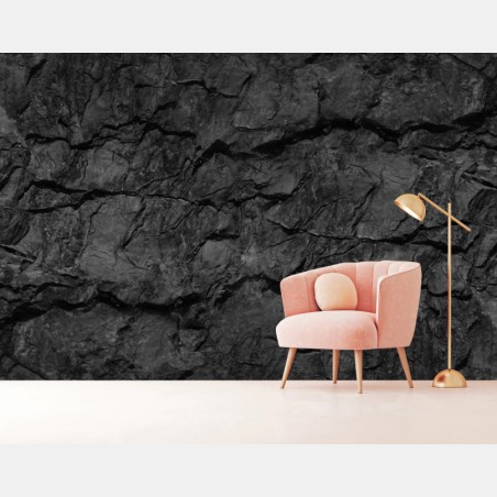 Wall mural dark rock texture wall art • Wallissimo®
