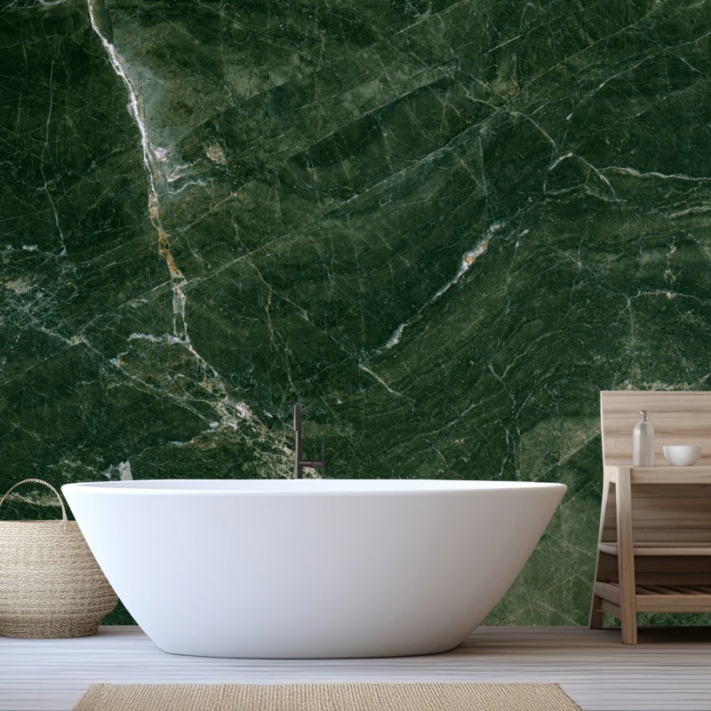 Wall mural deep green marble texture