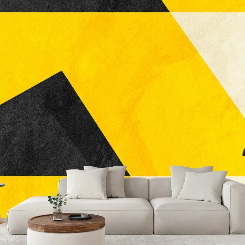 Wall mural bold yellow geometric pattern