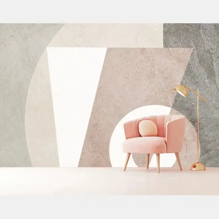 Wall mural neutral geometric pastel composition • Wallissimo®