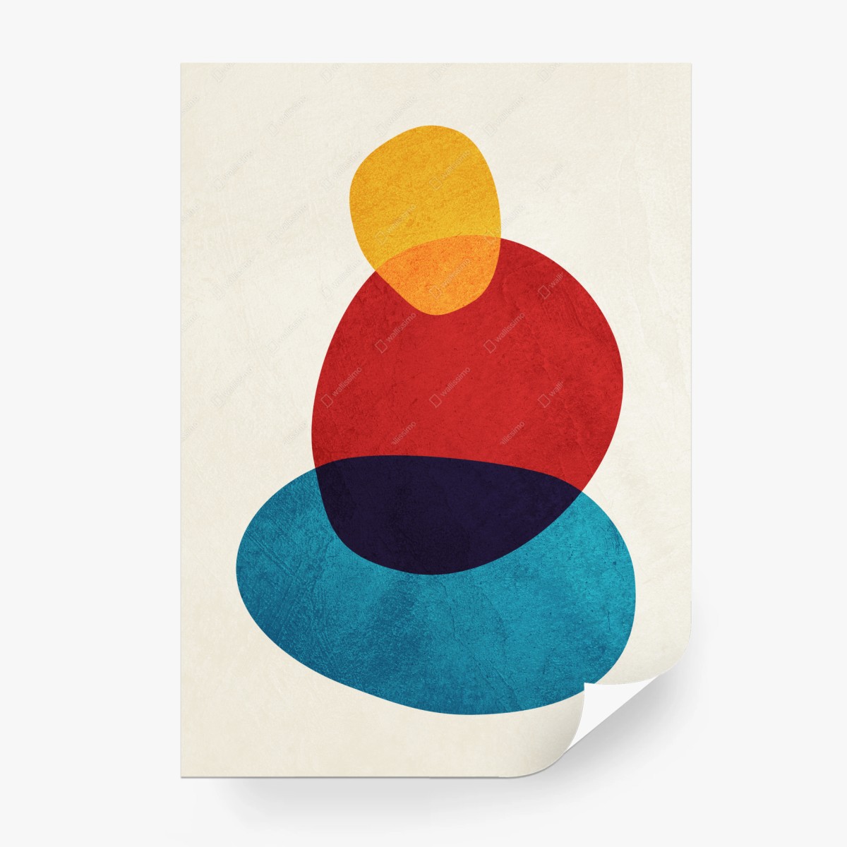 Wall mural stacked colorful abstract shapes • Wallissimo®