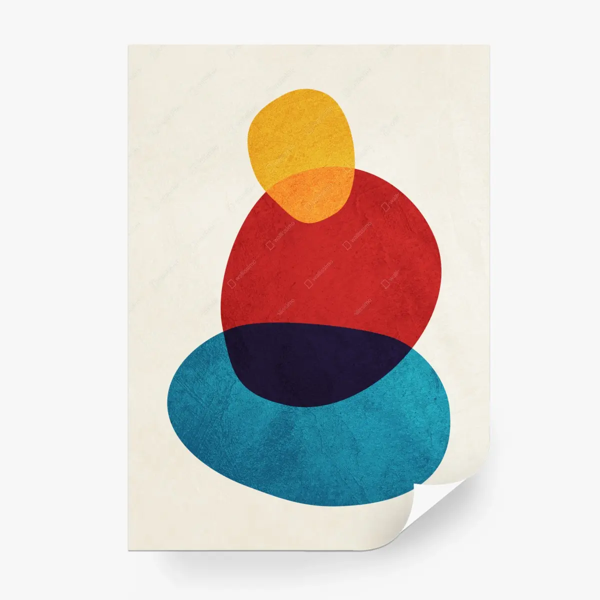 Wall mural stacked colorful abstract shapes • Wallissimo® Wall mural stacked colorful abstract shapes • Wallissimo®
