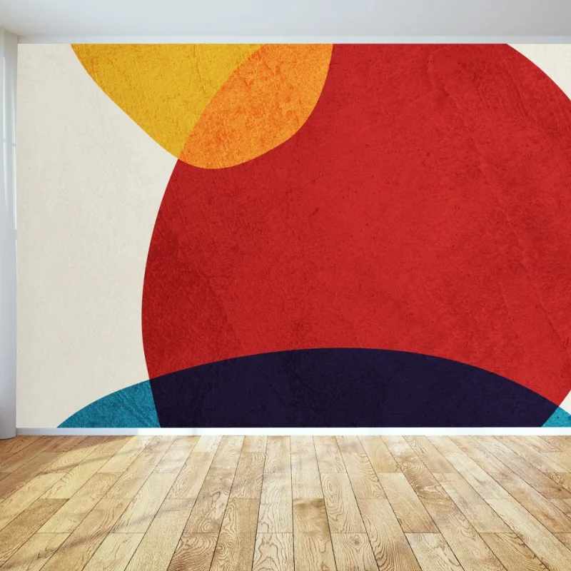 Wall mural bold geometric color composition
