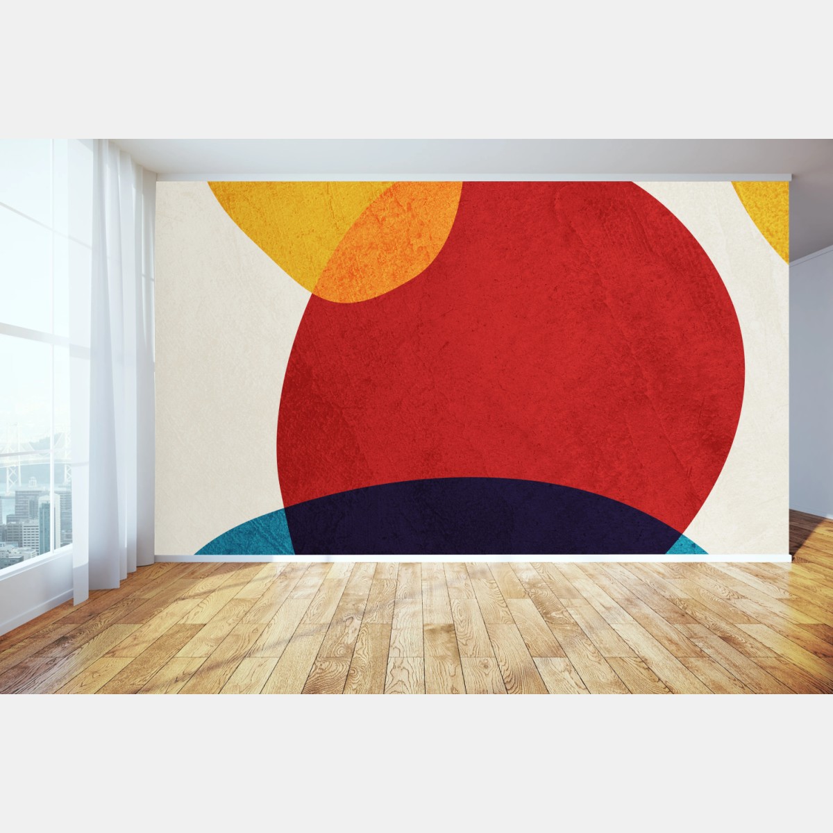 Wall mural bold geometric color composition • Wallissimo®