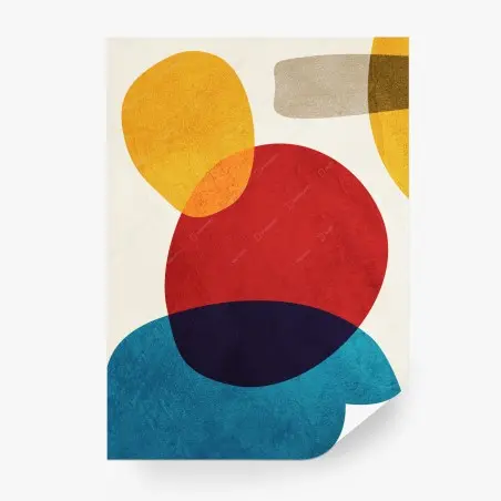 Wall mural bold geometric color composition • Wallissimo®