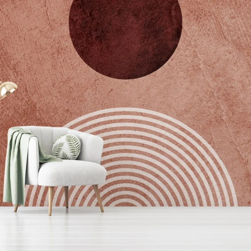 Wall mural earthy geometric arch composition