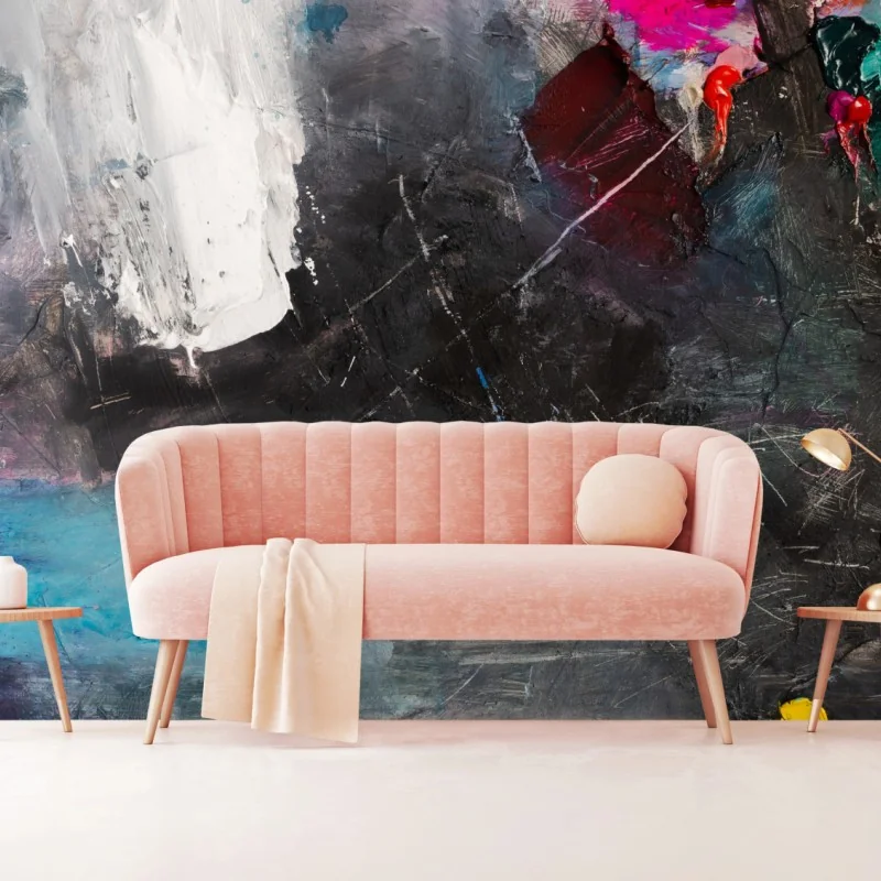 Wall mural bold abstract texture with vibrant accents
