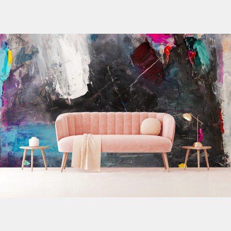 Wall mural bold abstract texture with vibrant accents • Wallissimo®
