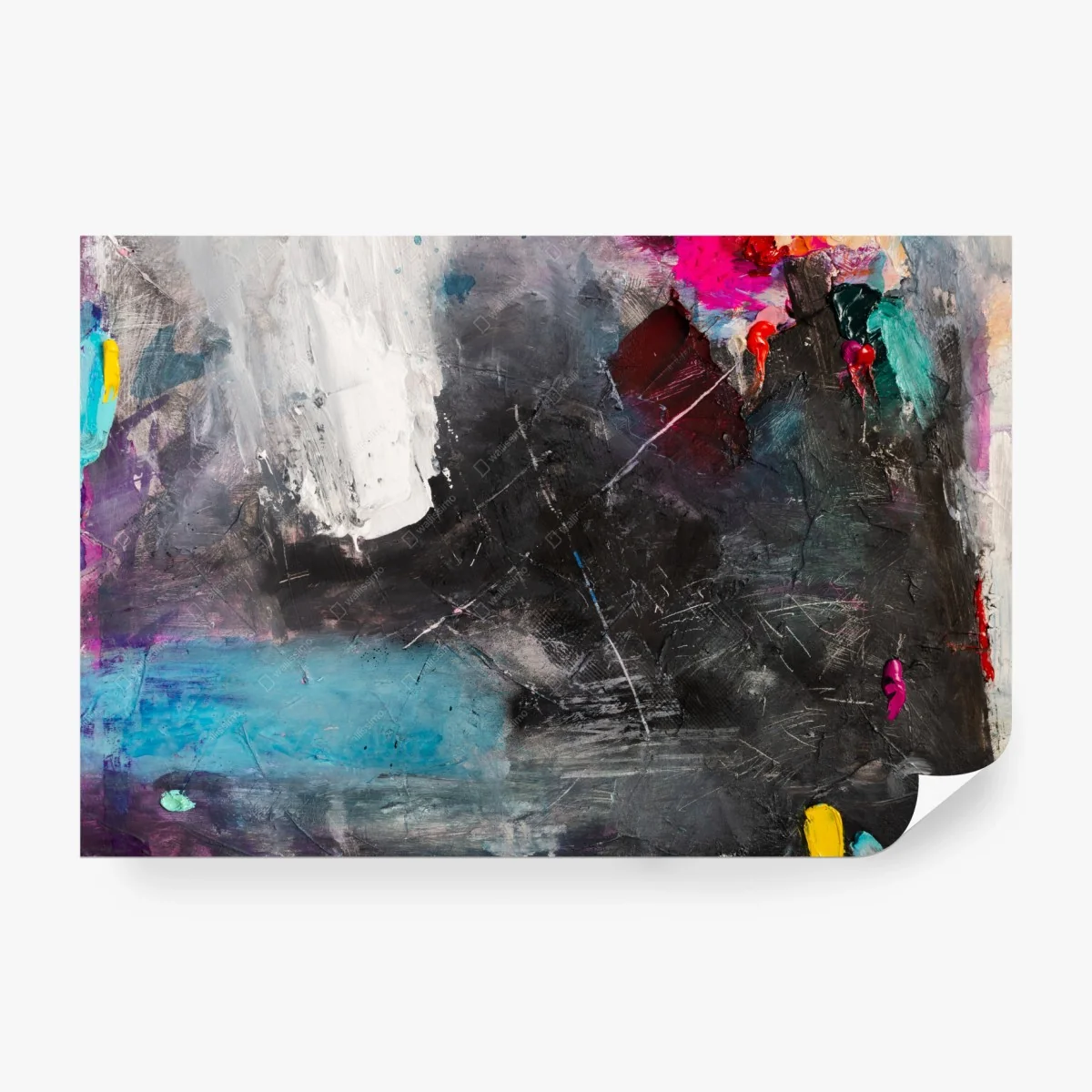 Wall mural bold abstract texture with vibrant accents • Wallissimo® Wall mural bold abstract texture with vibrant accents • Wallissimo®