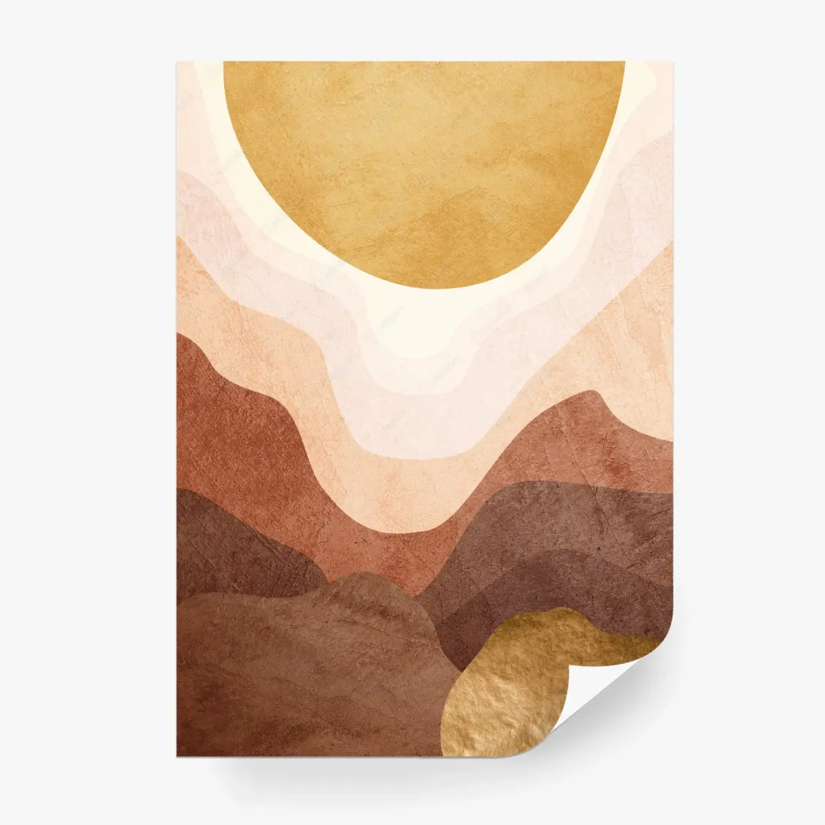 Wall mural golden sun over terracotta hills • Wallissimo® Wall mural golden sun over terracotta hills • Wallissimo®