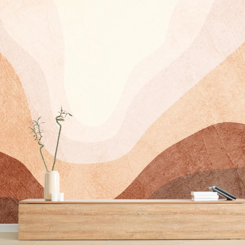 Wall mural earthy abstract sun landscape