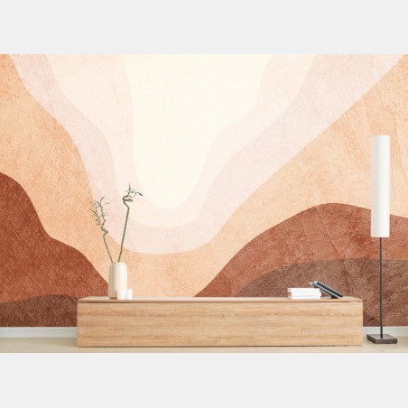 Wall mural earthy abstract sun landscape • Wallissimo®