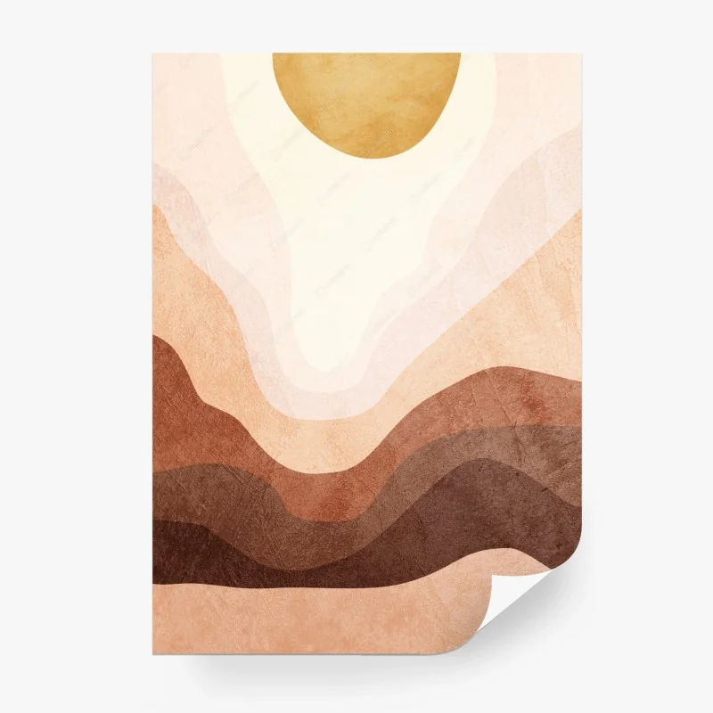 Wall mural earthy abstract sun landscape