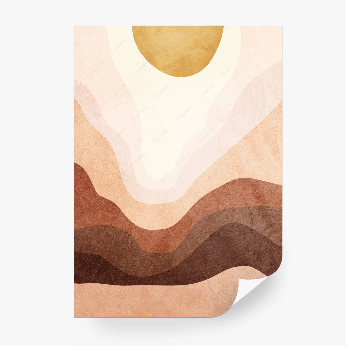 Wall mural earthy abstract sun landscape • Wallissimo®