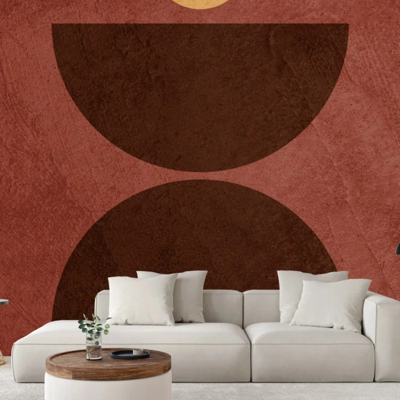Wall mural earthy geometric balance