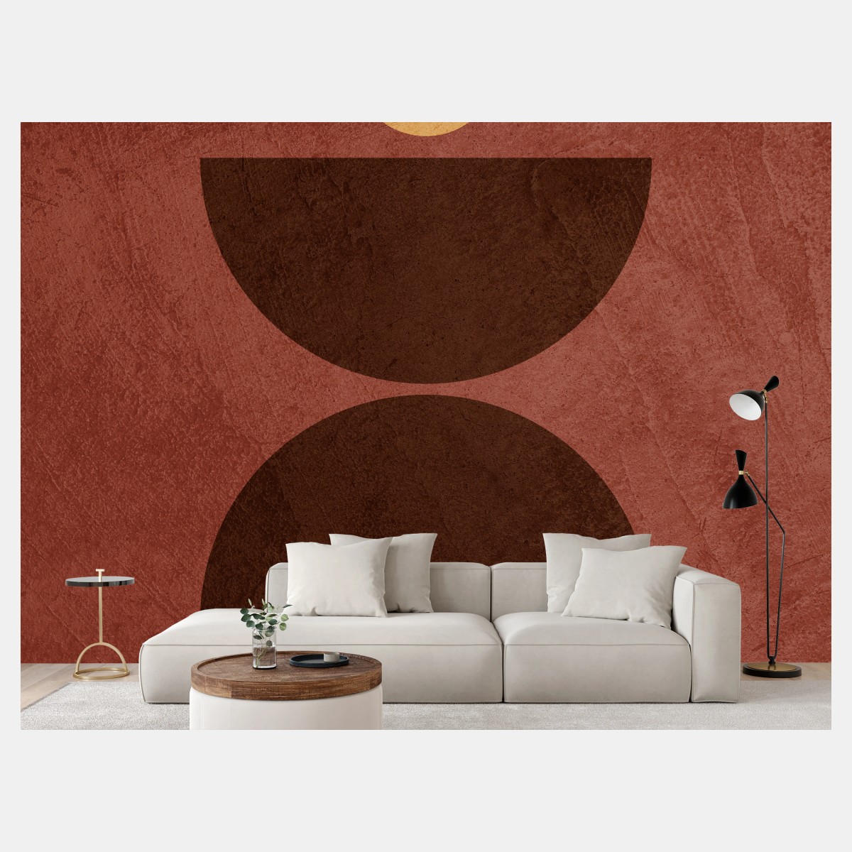Wall mural earthy geometric balance • Wallissimo®