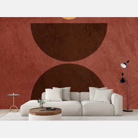 Wall mural earthy geometric balance • Wallissimo®