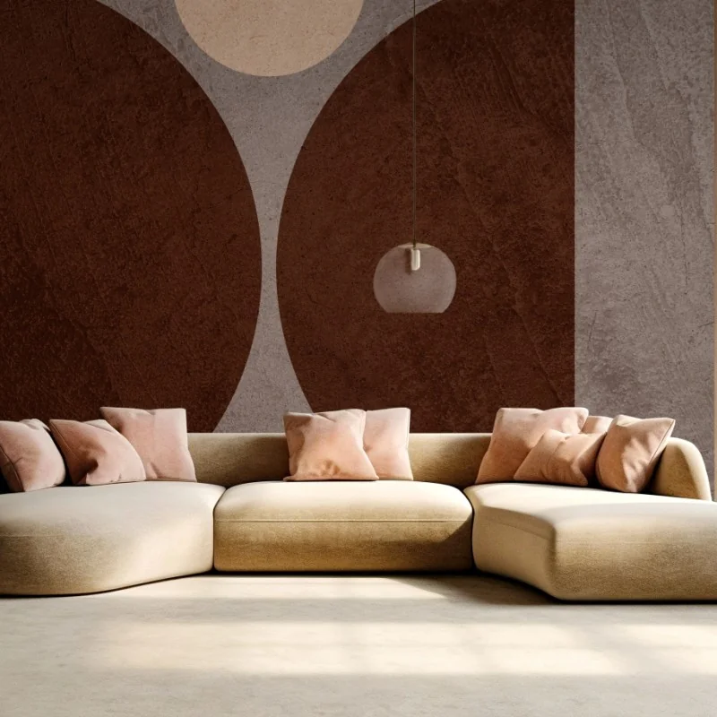 Wall mural earthy geometric balance