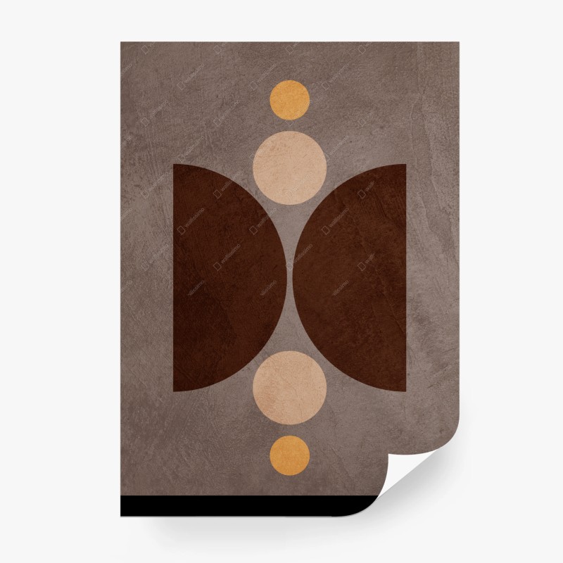 Wall mural earthy geometric balance