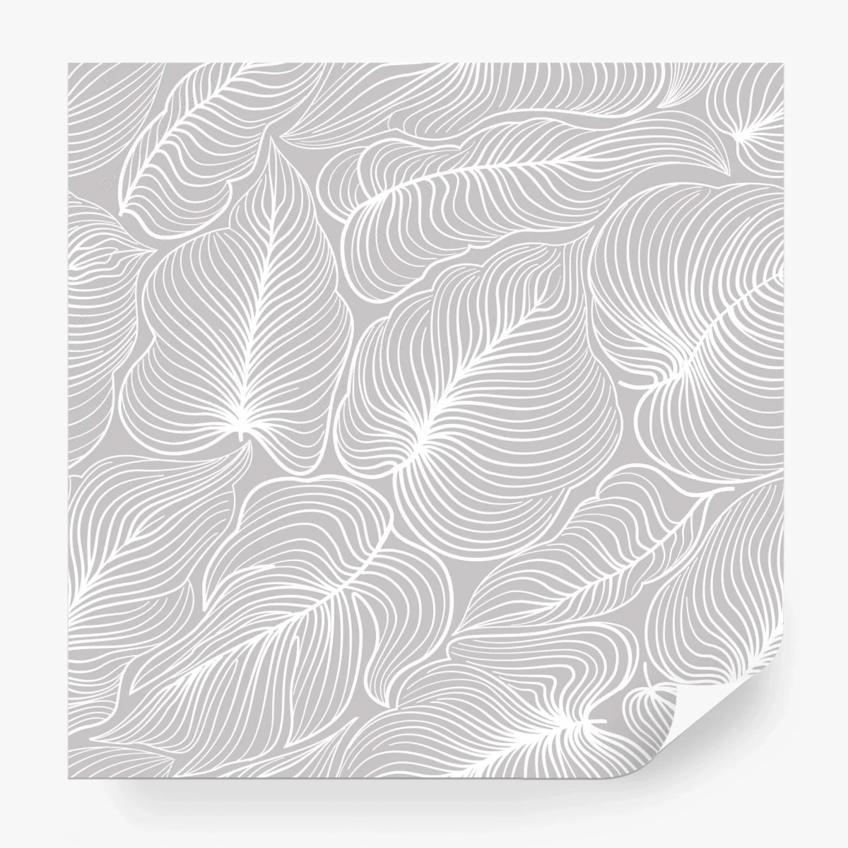 Wall mural elegant retro leaf line pattern • Wallissimo®