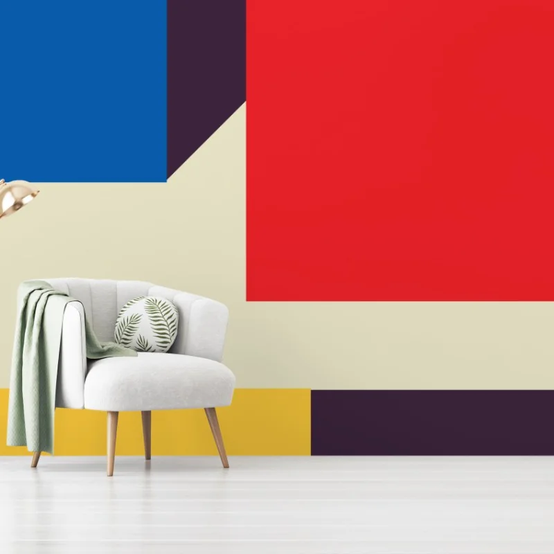 Wall mural geometric perspective cube composition