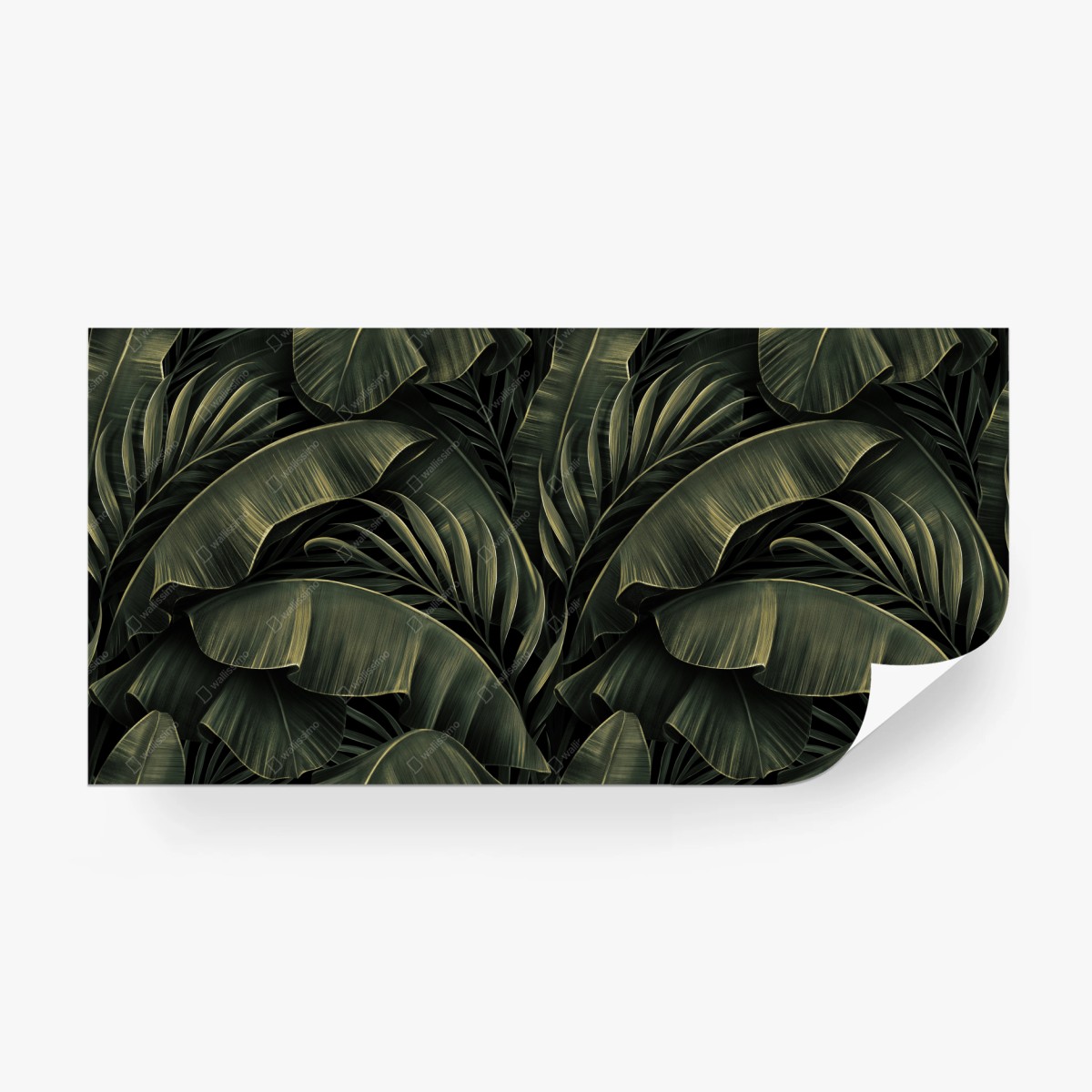 Wall mural dark tropical banana leaf pattern • Wallissimo®